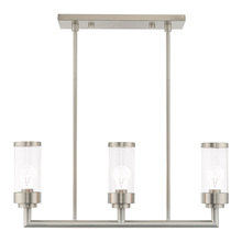 Livex Lighting 40473-91 - 3 Lt Brushed Nickel Linear Chandelier