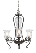 CAL Lighting FX-3548/3 - 60W X 3 Metal 3 Light Chandelier (Edison Bulbs Not included)