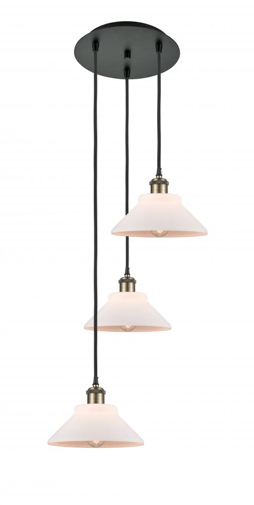 Orwell - 3 Light - 15 inch - Black Antique Brass - Cord Hung - Multi Pendant