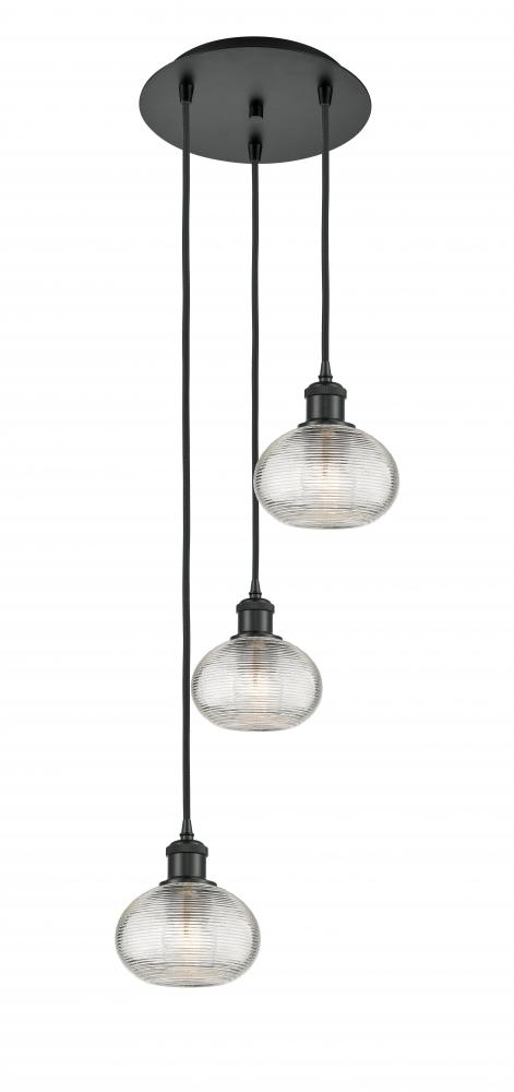 Ithaca - 3 Light - 13 inch - Matte Black - Cord hung - Multi Pendant