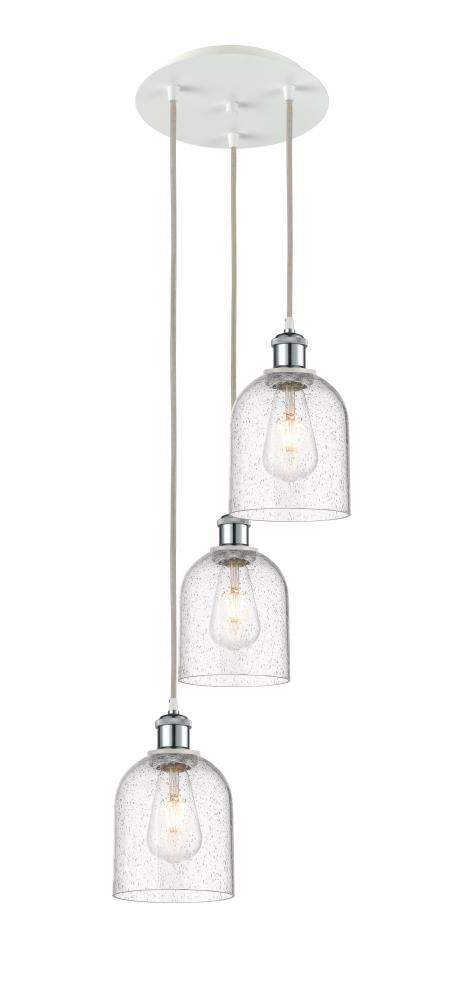 Bella - 3 Light - 12 inch - White Polished Chrome - Cord Hung - Multi Pendant