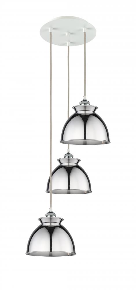 Adirondack - 3 Light - 15 inch - White Polished Chrome - Cord hung - Multi Pendant