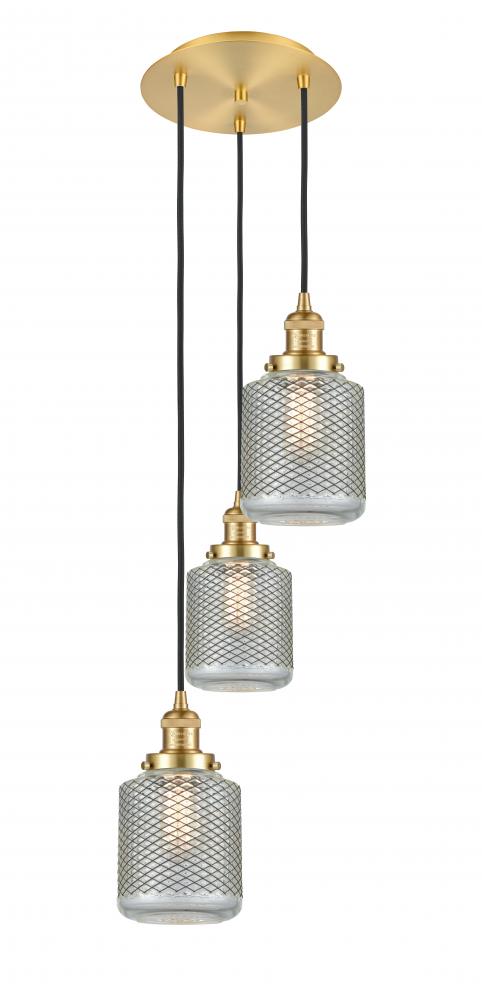 Stanton - 3 Light - 13 inch - Satin Gold - Cord hung - Multi Pendant