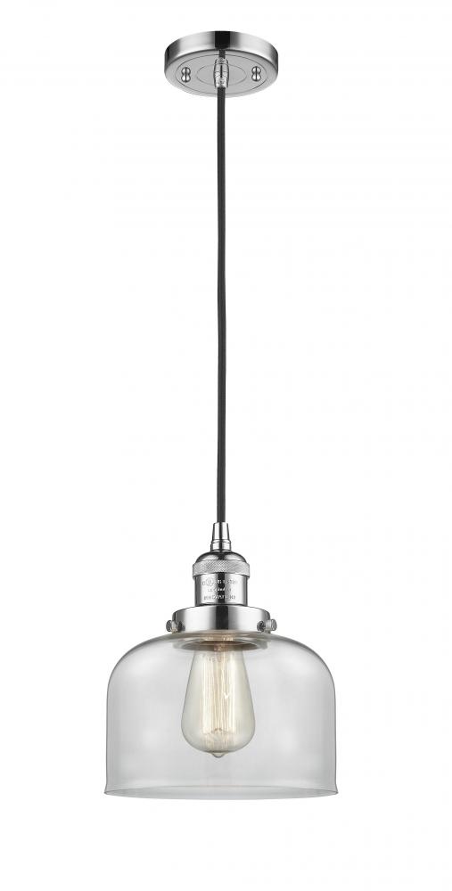 Bell - 1 Light - 8 inch - Polished Chrome - Cord hung - Mini Pendant