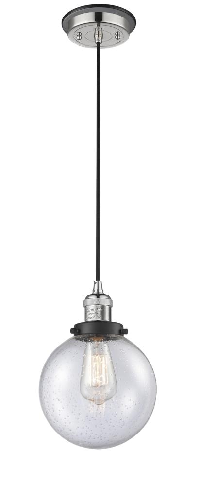 Beacon - 1 Light - 8 inch - Polished Nickel - Cord hung - Mini Pendant