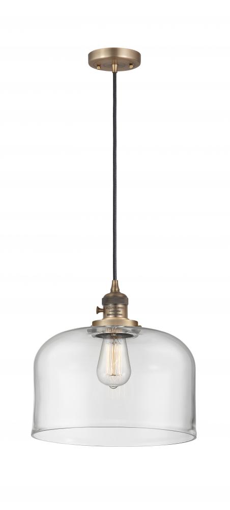 Bell - 1 Light - 12 inch - Brushed Brass - Cord hung - Mini Pendant