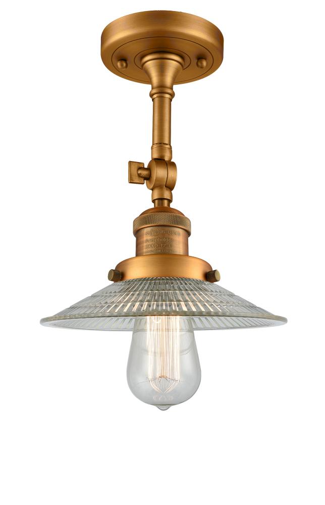 Halophane - 1 Light - 9 inch - Brushed Brass - Semi-Flush Mount