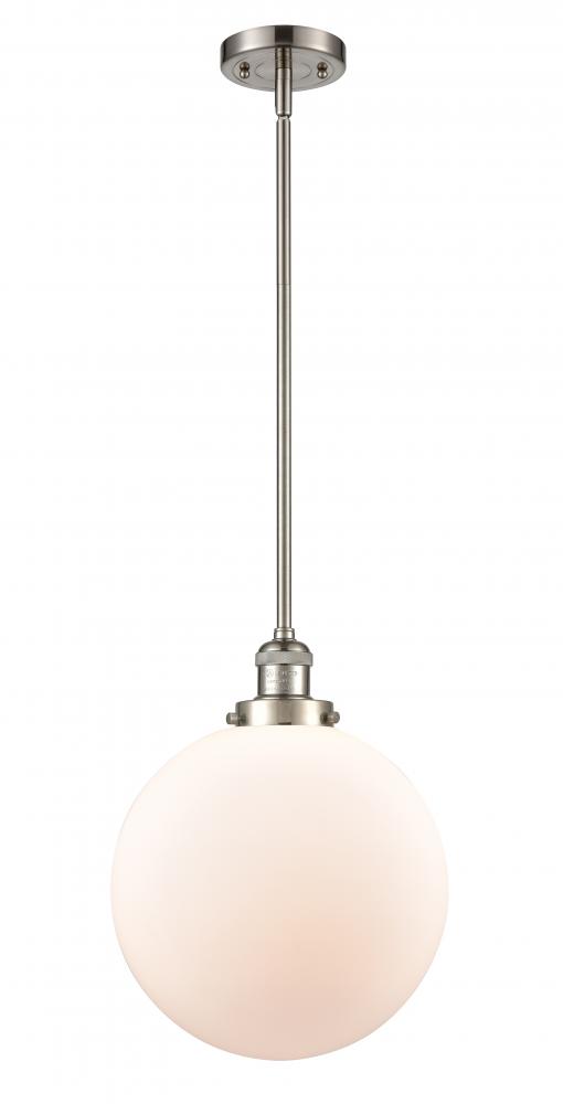 Beacon - 1 Light - 12 inch - Brushed Satin Nickel - Stem Hung - Mini Pendant