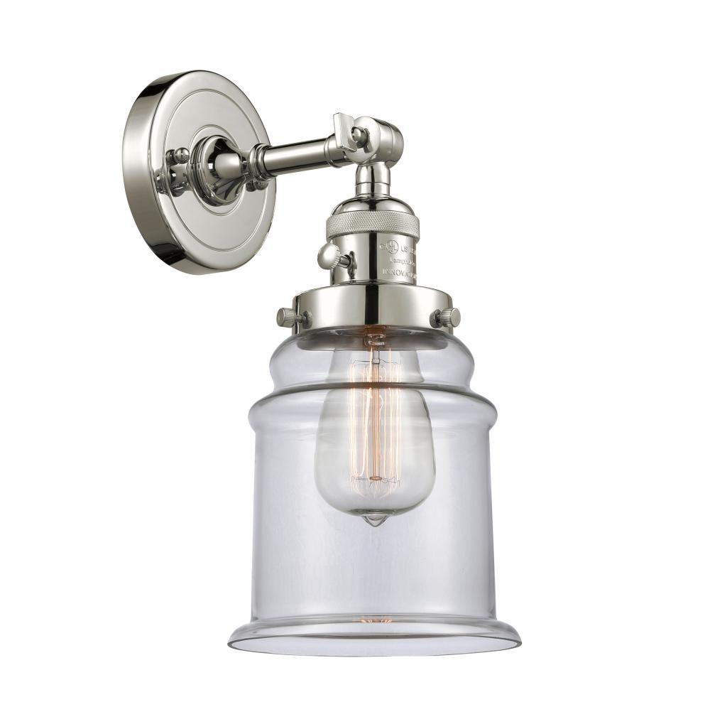 Canton - 1 Light - 7 inch - Polished Nickel - Sconce