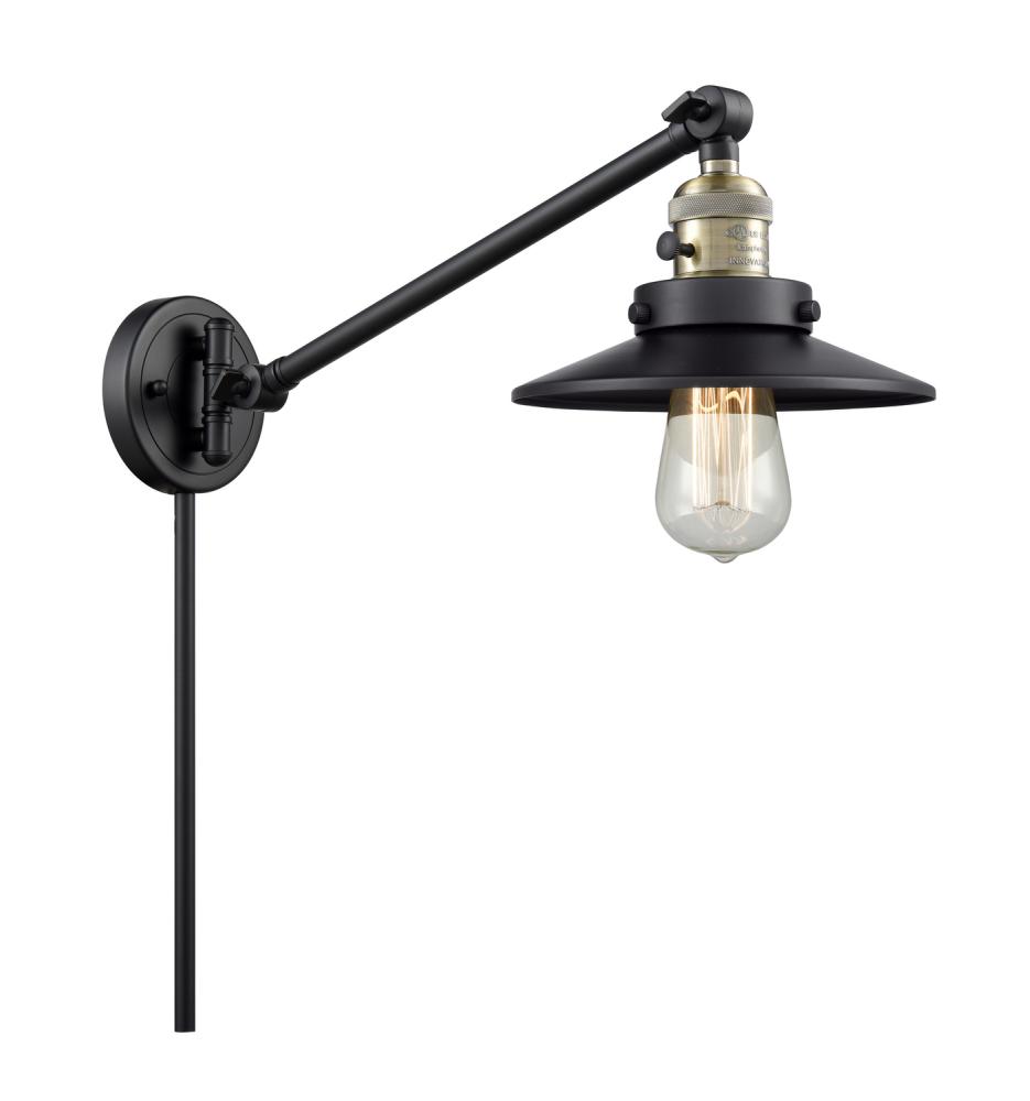 Railroad - 1 Light - 8 inch - Black Antique Brass - Swing Arm