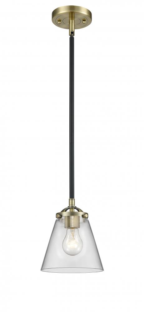 Cone - 1 Light - 6 inch - Black Antique Brass - Cord hung - Mini Pendant