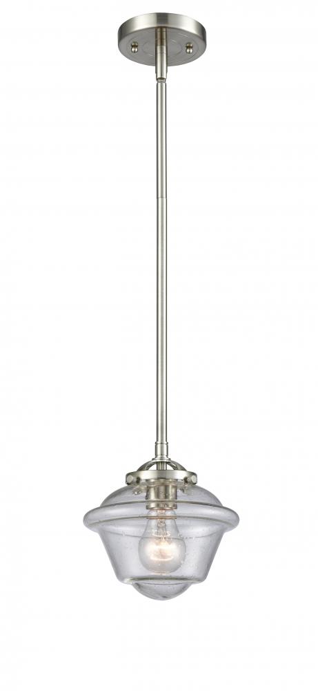 Oxford - 1 Light - 8 inch - Brushed Satin Nickel - Cord hung - Mini Pendant