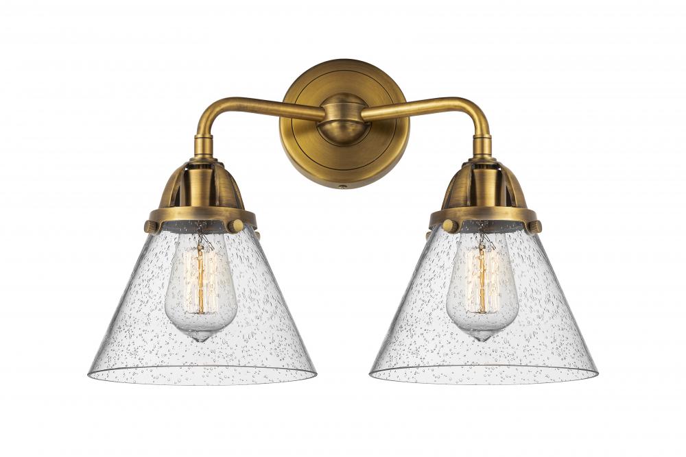 Cone - 2 Light - 16 inch - Brushed Brass - Bath Vanity Light