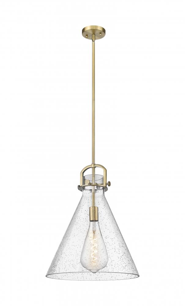 Newton Cone - 1 Light - 16 inch - Brushed Brass - Pendant