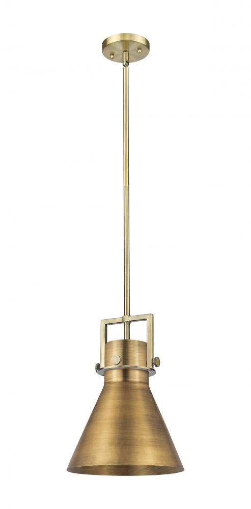 Newton Cone - 1 Light - 10 inch - Satin Nickel - Mini Pendant