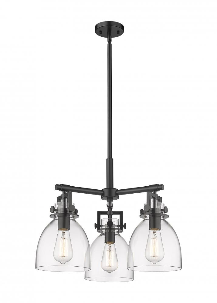 Newton Bell - 3 Light - 21 inch - Matte Black - Pendant