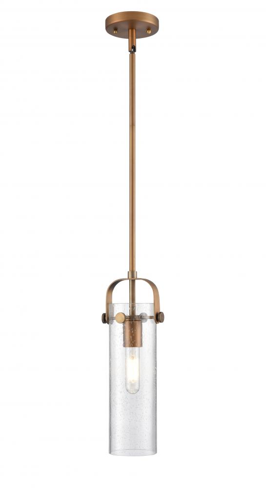 Pilaster II Cylinder - 1 Light - 12 inch Long Glass - Brushed Brass - Pendant