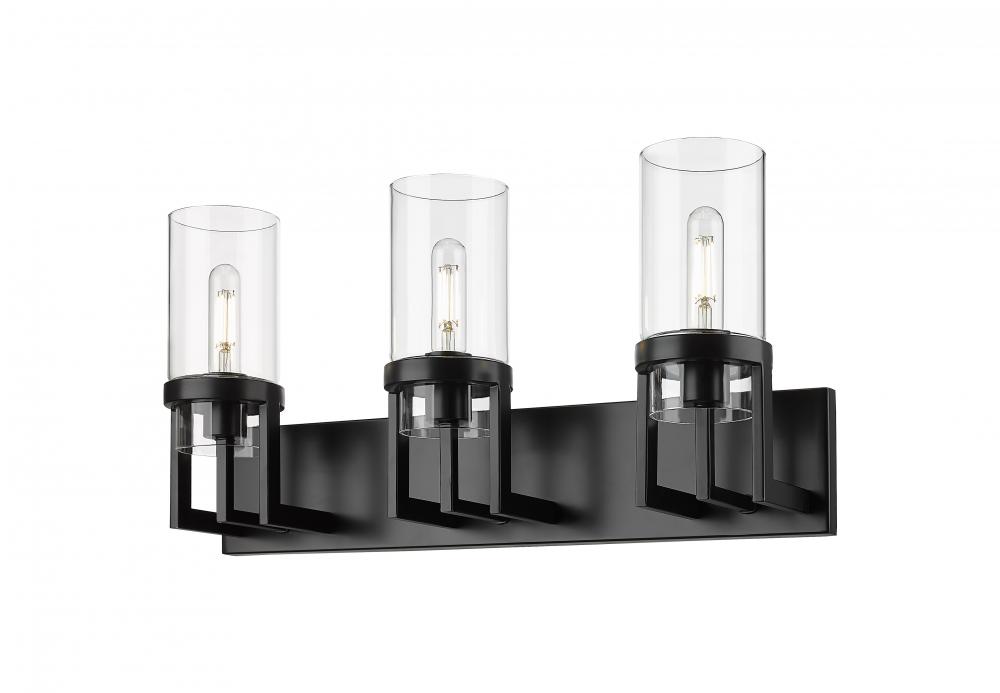 Utopia - 3 Light - 5 inch - Matte Black - Bath Vanity Light