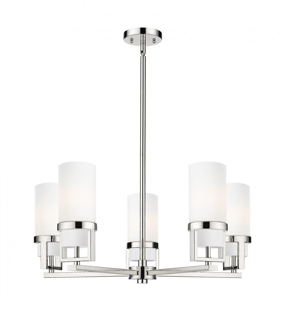 Utopia - 5 Light - 24 inch - Polished Nickel - Chandelier