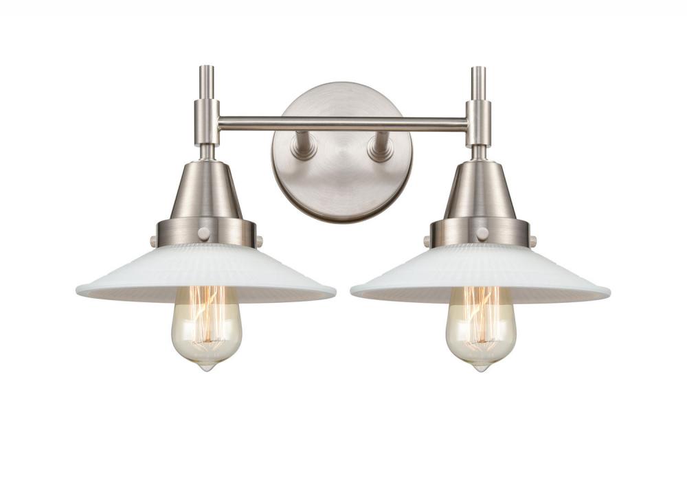 Halophane - 2 Light - 18 inch - Satin Nickel - Bath Vanity Light