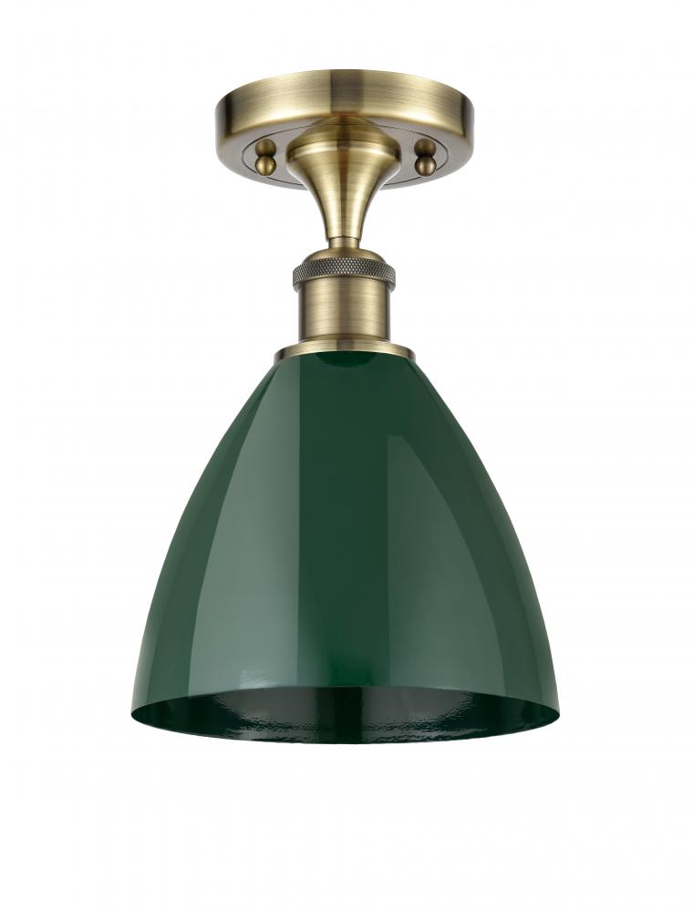 Plymouth - 1 Light - 8 inch - Antique Brass - Semi-Flush Mount