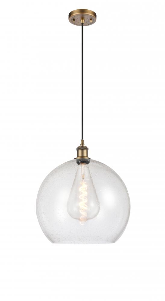 Athens - 1 Light - 14 inch - Brushed Brass - Cord hung - Pendant