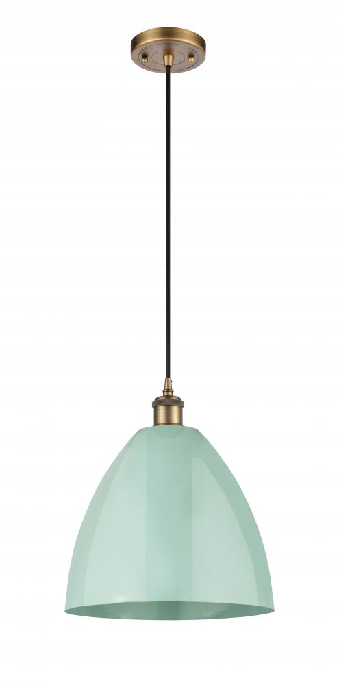 Plymouth - 1 Light - 12 inch - Brushed Brass - Cord hung - Mini Pendant