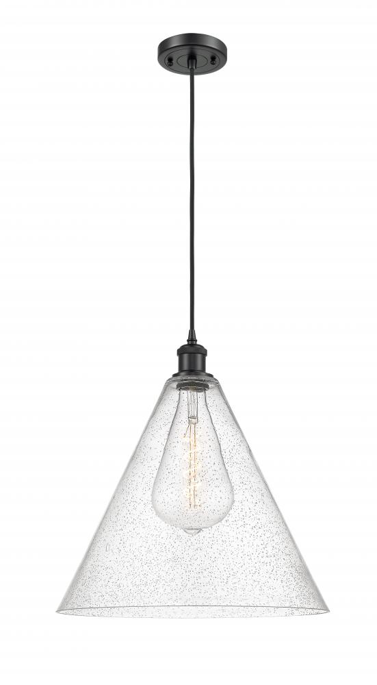 Berkshire - 1 Light - 16 inch - Matte Black - Cord hung - Pendant