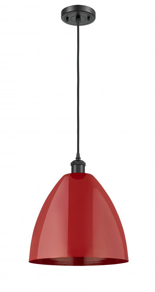 Plymouth - 1 Light - 12 inch - Matte Black - Cord hung - Mini Pendant