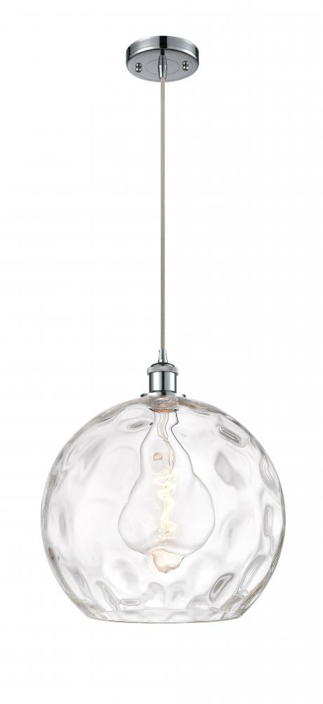 Athens Water Glass - 1 Light - 13 inch - Polished Chrome - Cord hung - Pendant