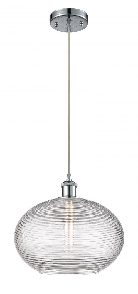 Ithaca - 1 Light - 12 inch - Polished Chrome - Cord hung - Mini Pendant