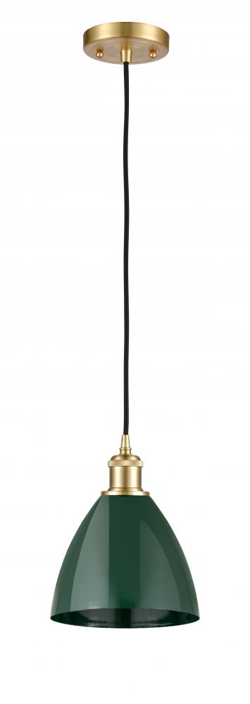 Plymouth - 1 Light - 8 inch - Satin Gold - Cord hung - Mini Pendant