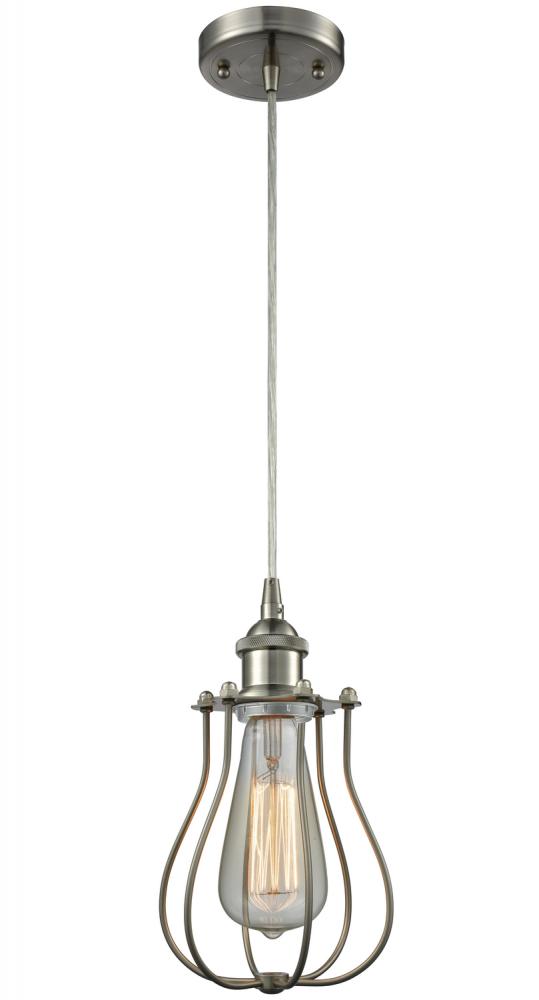 Muselet - 1 Light - 6 inch - Brushed Satin Nickel - Cord hung - Mini Pendant