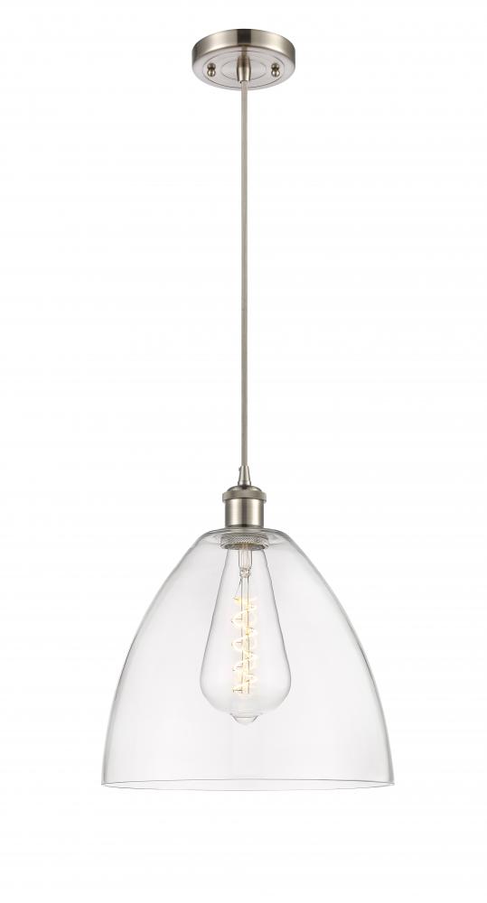 Bristol - 1 Light - 12 inch - Brushed Satin Nickel - Cord hung - Mini Pendant