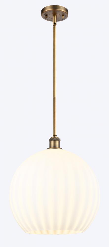 White Venetian - 1 Light - 14 inch - Brushed Brass - Pendant