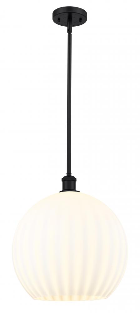 White Venetian - 1 Light - 14 inch - Matte Black - Pendant