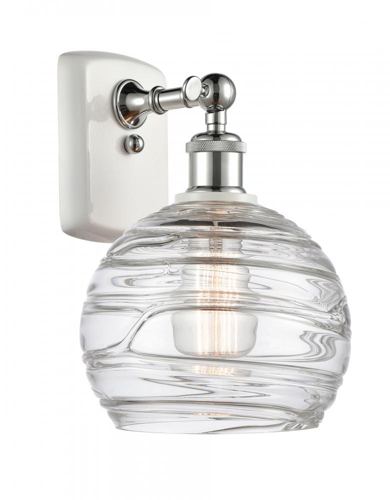 Athens Deco Swirl - 1 Light - 8 inch - White Polished Chrome - Sconce