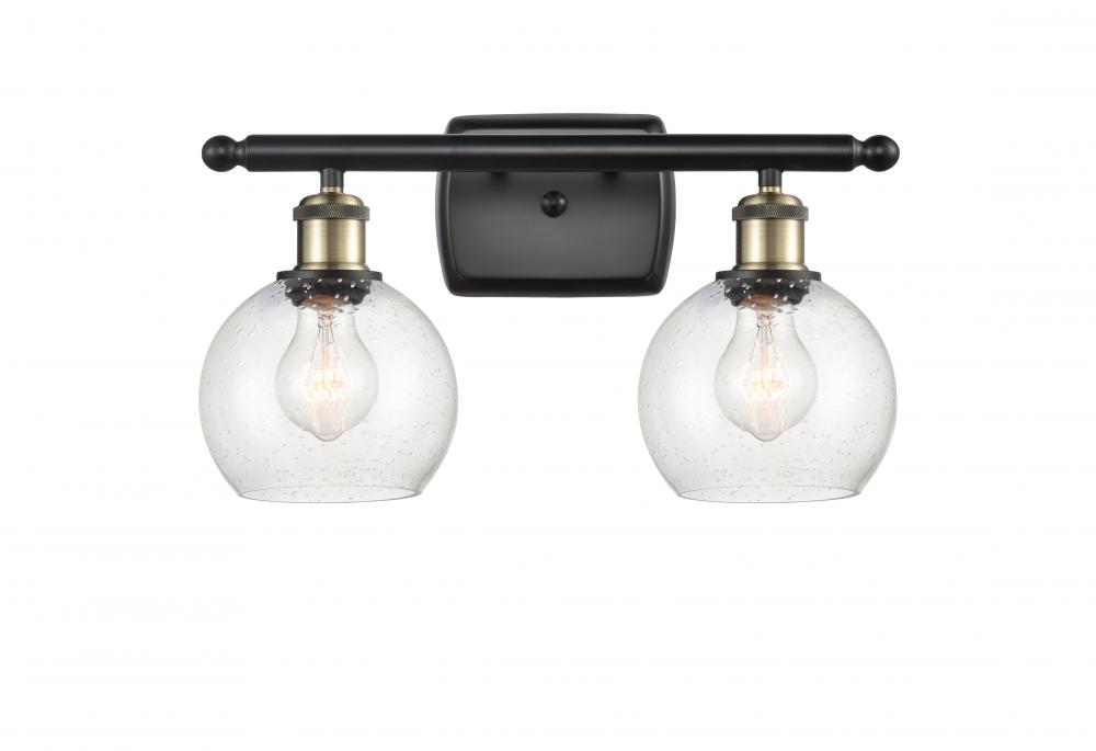 Athens - 2 Light - 16 inch - Black Antique Brass - Bath Vanity Light