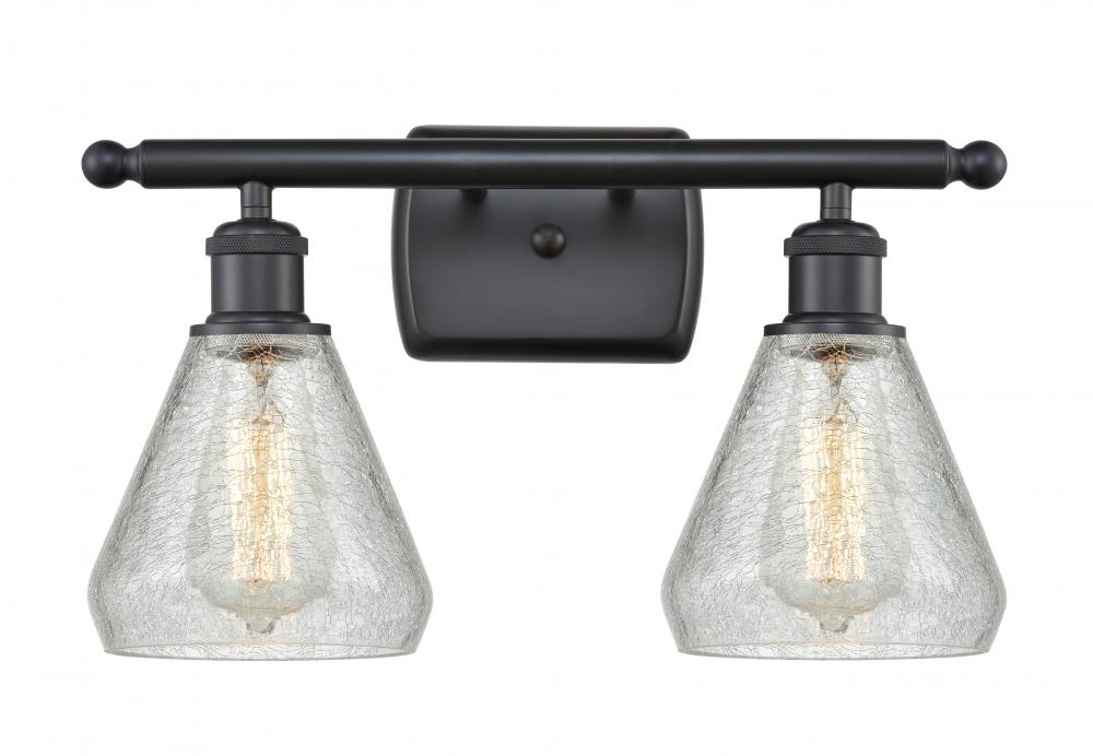 Conesus - 2 Light - 16 inch - Matte Black - Bath Vanity Light