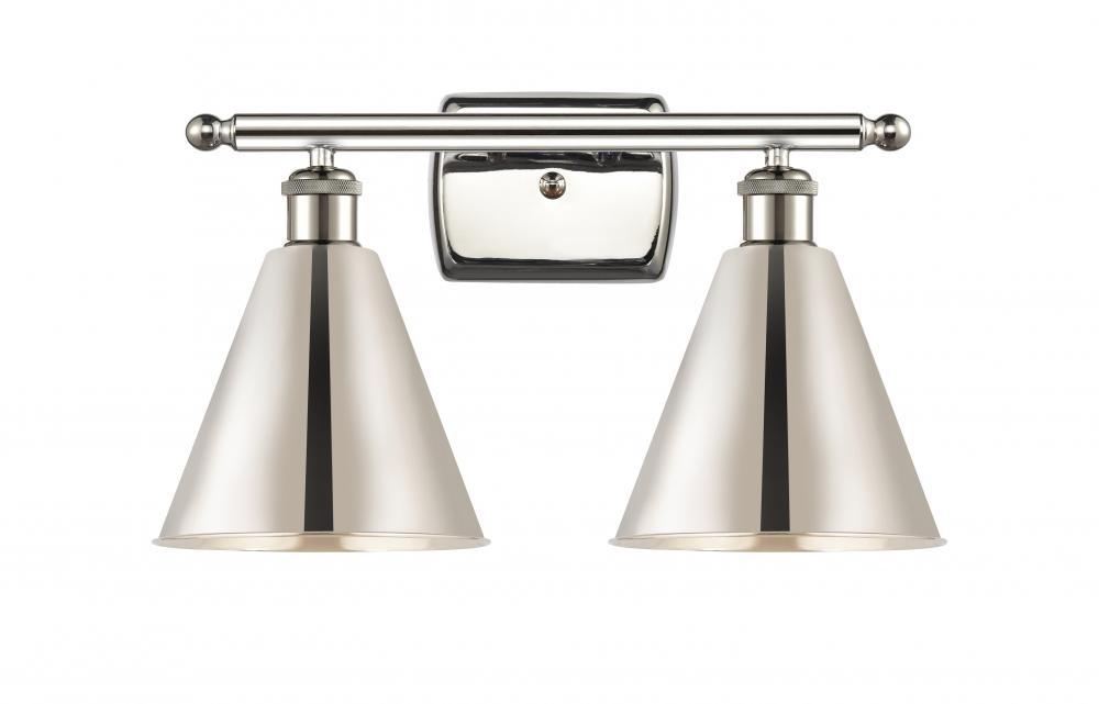 Berkshire - 2 Light - 18 inch - Polished Nickel - Bath Vanity Light