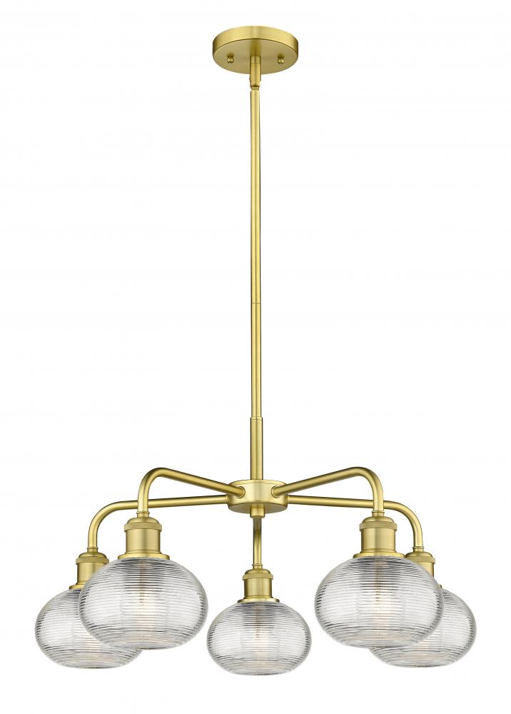 Ithaca - 5 Light - 24 inch - Satin Gold - Chandelier