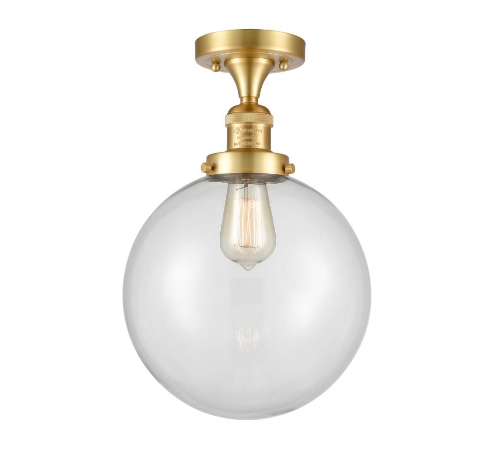 Beacon - 1 Light - 10 inch - Satin Gold - Semi-Flush Mount