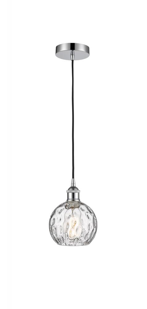 Athens Water Glass - 1 Light - 6 inch - Polished Chrome - Cord hung - Mini Pendant