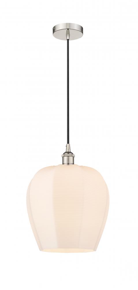 Norfolk - 1 Light - 12 inch - Polished Nickel - Cord hung - Mini Pendant