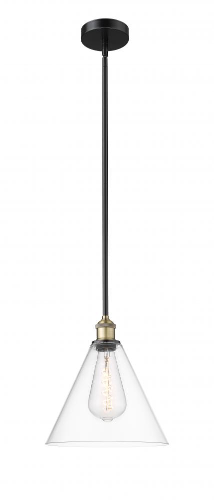 Berkshire - 1 Light - 12 inch - Black Antique Brass - Cord hung - Mini Pendant