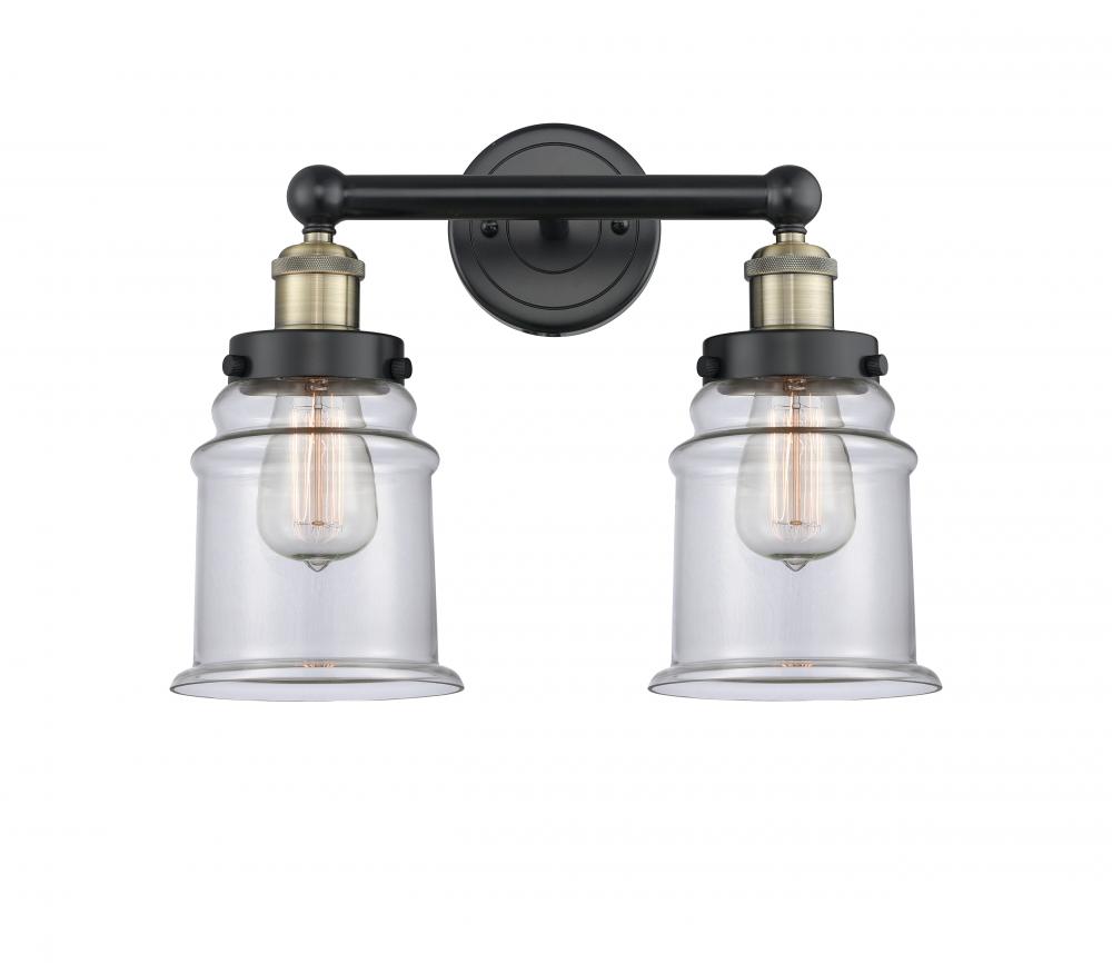 Canton - 2 Light - 15 inch - Black Antique Brass - Bath Vanity Light