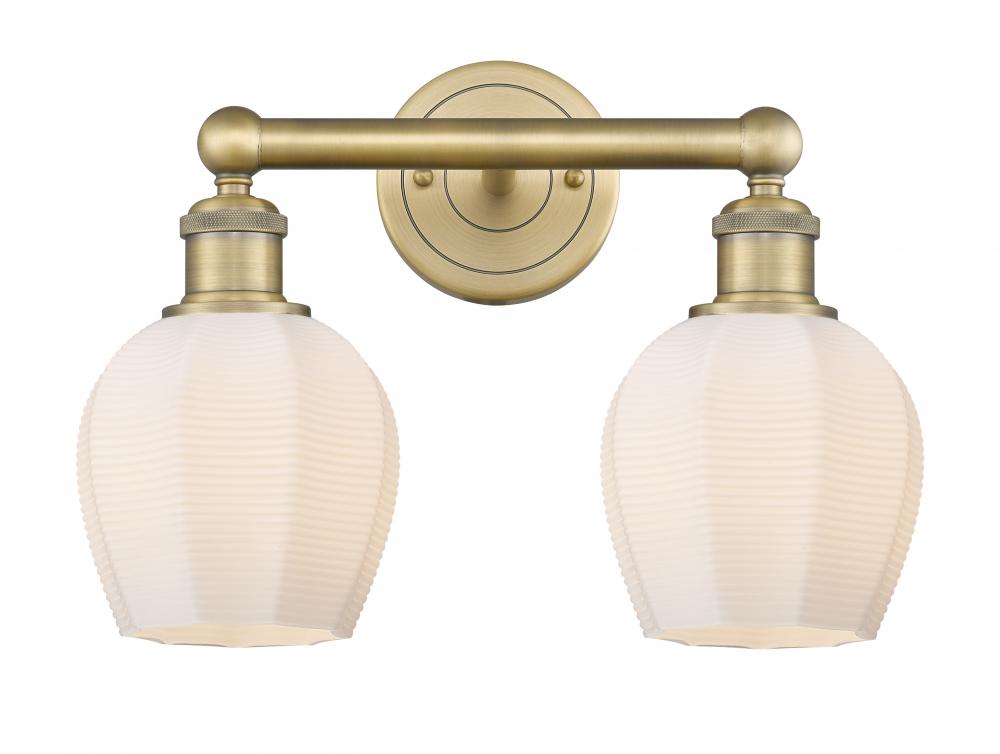 Norfolk - 2 Light - 15 inch - Brushed Brass - Bath Vanity Light