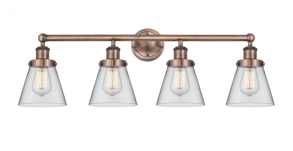 Cone - 4 Light - 33 inch - Antique Copper - Bath Vanity Light