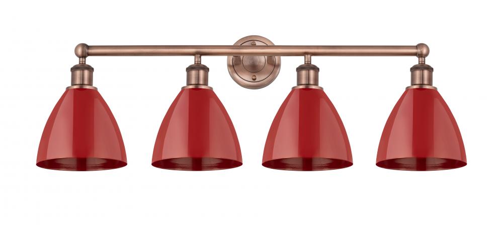 Plymouth - 4 Light - 35 inch - Antique Copper - Bath Vanity Light