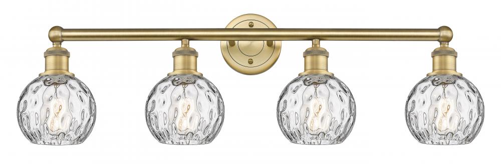 Athens Water Glass - 4 Light - 33 inch - Brushed Brass - Bath Vanity Light